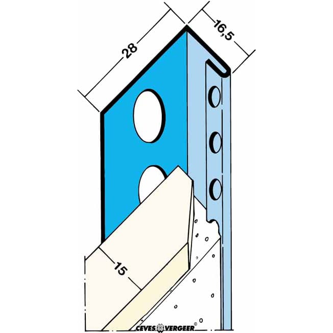 Profiel stucstop 1132 verzinkt 15mm | Stiho.nl Profiel stucstop 1132 verzinkt 15mm