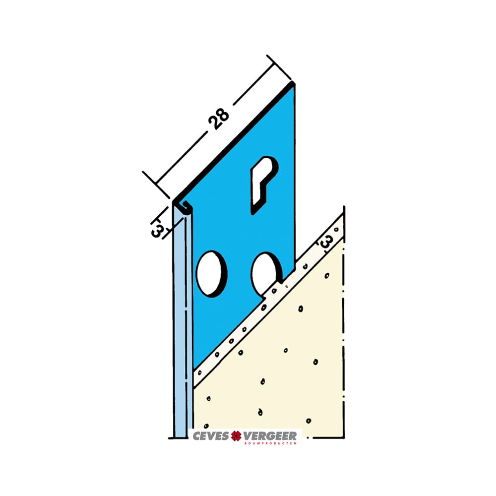 Profiel Stucstop 1236 verzinkt 3mm | Stiho.nl Profiel Stucstop 1236 verzinkt 3mm