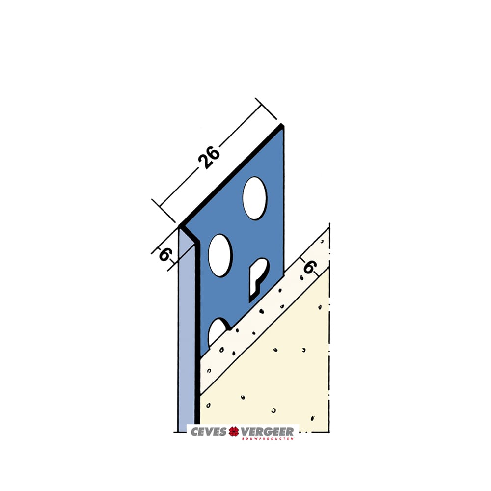 Profiel Stucstop 2135 rvs 6mm | Stiho.nl Profiel Stucstop 2135 rvs 6mm