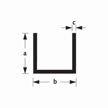 U-profiel aluminium 15x15mm 300cm