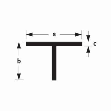 T-profiel aluminium 20x20x2mm 300cm