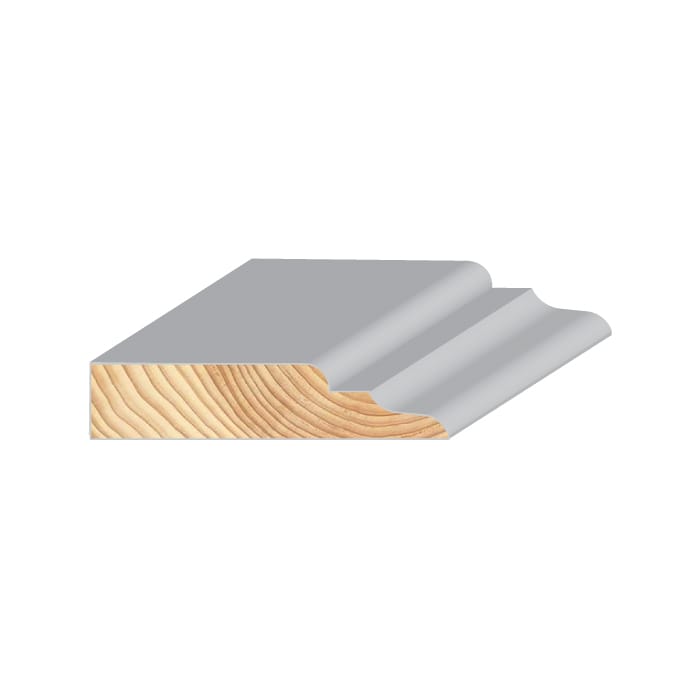Grenen kamerlijst wit 19x68mm FSC