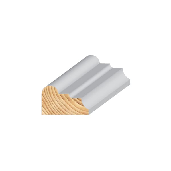 Grenen bordenlijst wit 28x45mm FSC