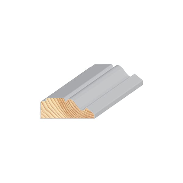 Grenen koplijst wit 18x44mm FSC