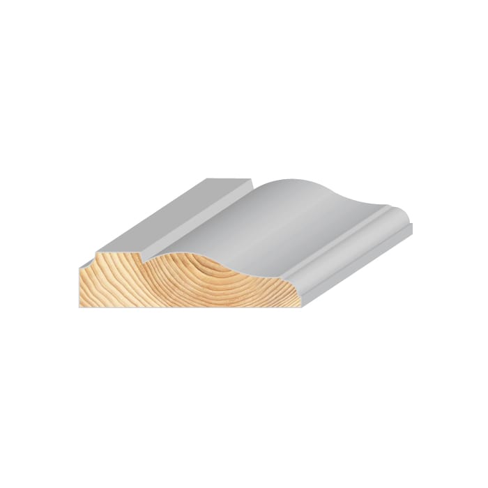 Grenen volantlijst wit 20x80mm FSC