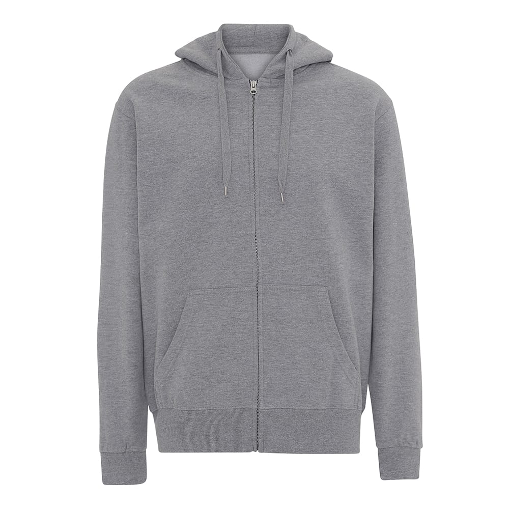 Hoodie zip sweat oxford grey