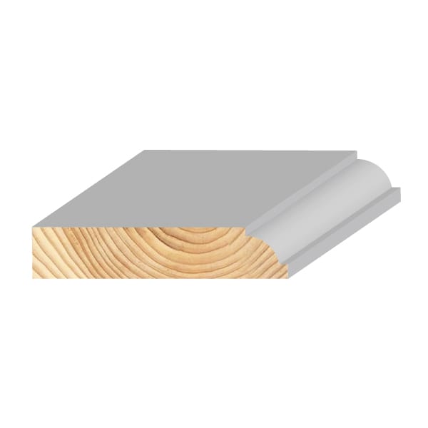 Grenen kantstuk ojief wit 18x90mm FSC