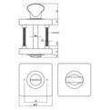 Intersteel rozet WC vierkant mat zwart product photo