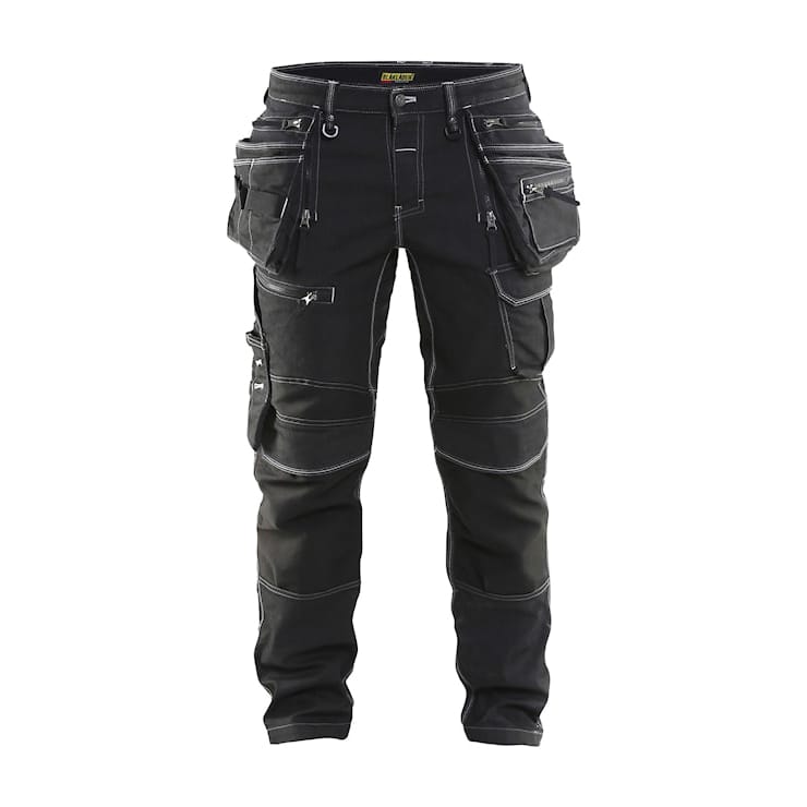 Bl&aring;kl&auml;der werkbroek denim X1900 zwart