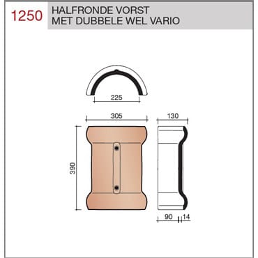 Koramic vorst vario halfrond dubbele wel | Stiho.nl Koramic vorst vario halfrond dubbele wel
