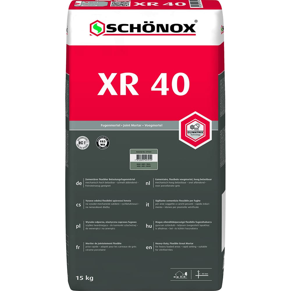 Schonox XR40 voegmortel 15kg | Stiho.nl Schonox XR40 voegmortel 15kg