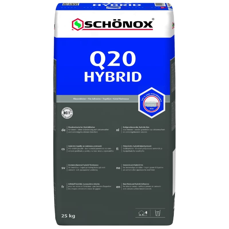 Schonox Q20 Hybride poedertegellijm | Stiho.nl Schonox Q20 Hybride poedertegellijm