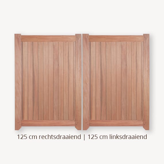 Tuindeur dubbel hardhout zwart beslag