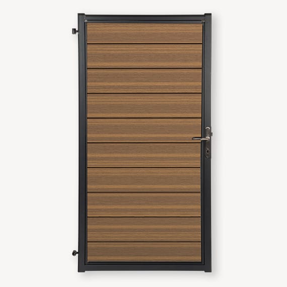 Tuindeur Velufence teak brown
