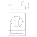 Intersteel rozet PC vierkant mat zwart product photo