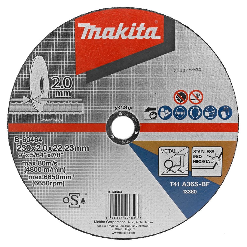 Makita doorslijpschijf RVS staal
