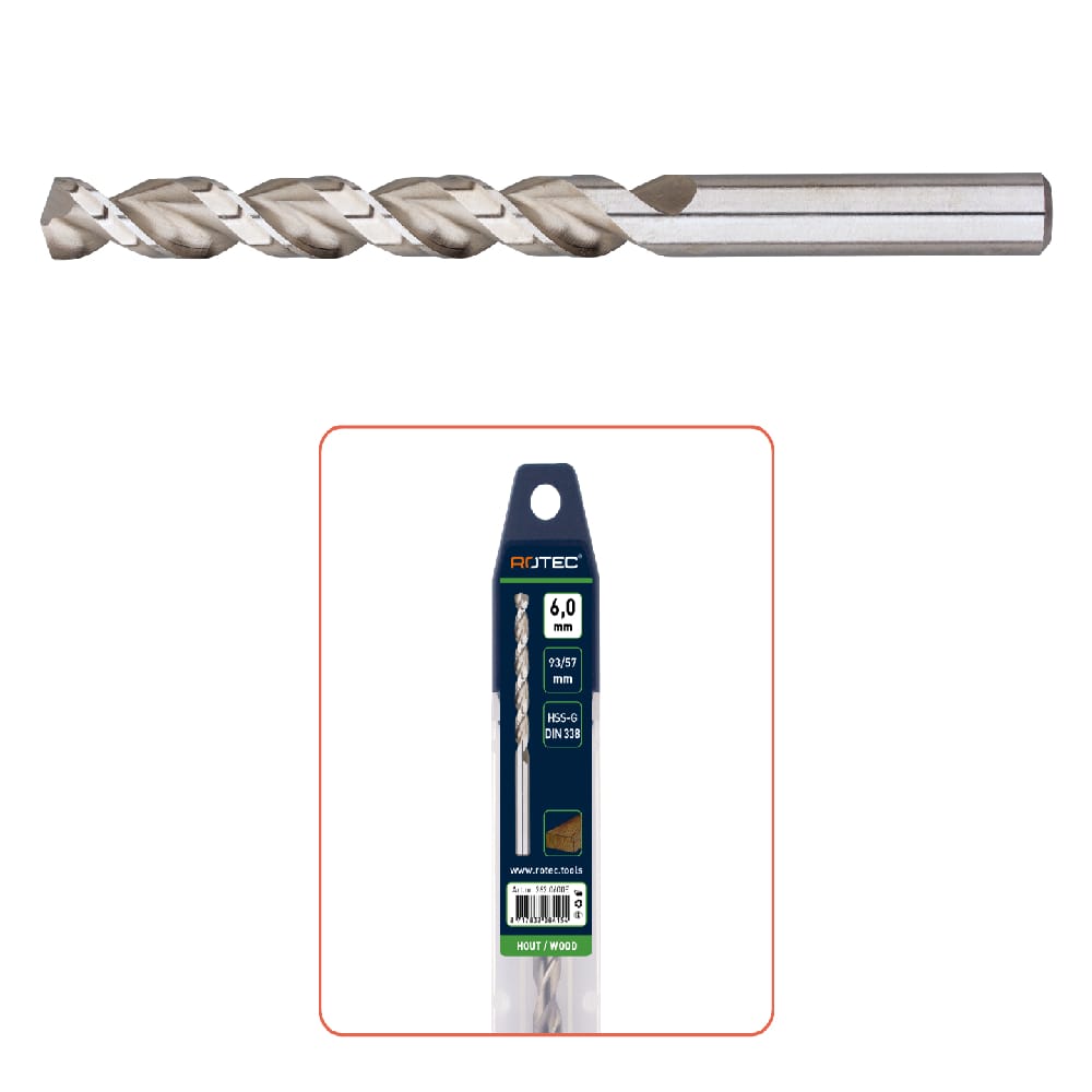 Rotec houtspiraalboor HSS-G | Stiho.nl Rotec houtspiraalboor HSS-G