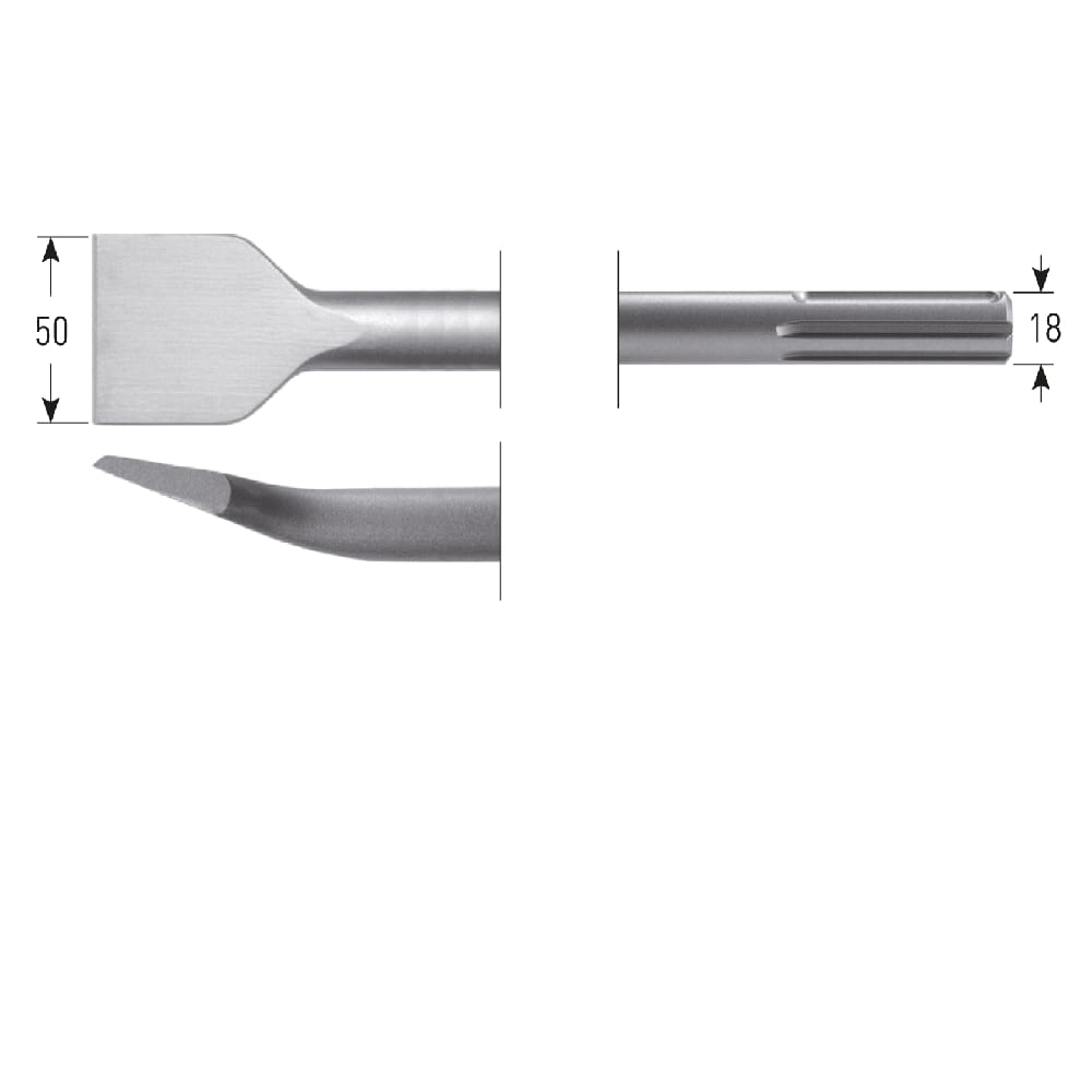 Rotec tegelbeitel gebogen SDS-max