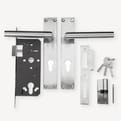 Inbouw cilinderslotset met schild RVS product photo